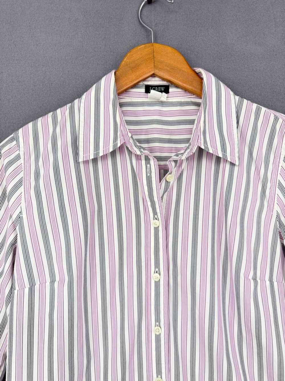 J.Crew Factory Long‑Sleeve Striped Button‑Up Shirt 100% Cotton